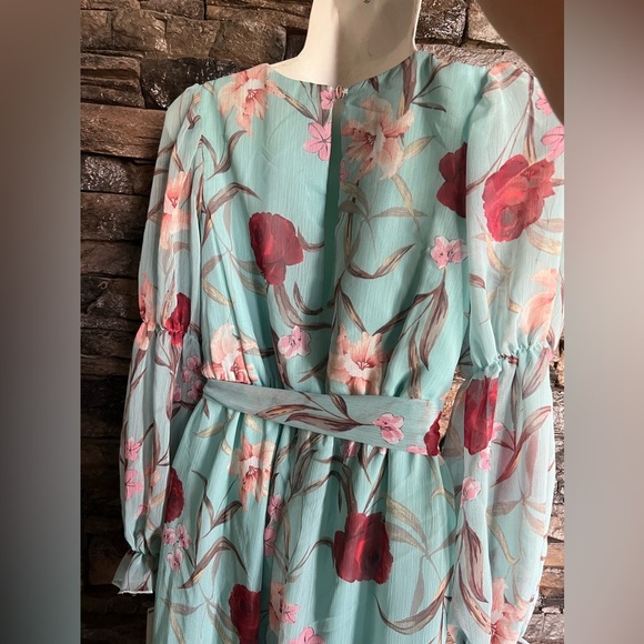 GB Girls Blue and Red Sundress with Bishop Sleeves - Picture 8 of 14